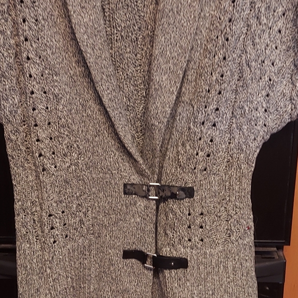 Tommy Hilfiger short sleeve grey tweed fashion layering sweater xl - Picture 3 of 4